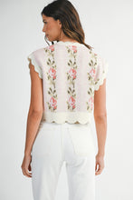 Load image into Gallery viewer, NEWEST ARRIVAL Pink Floral Jacquard Knit Sweater Vest
