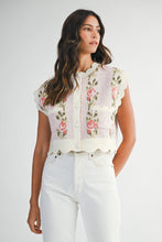 Load image into Gallery viewer, NEWEST ARRIVAL Pink Floral Jacquard Knit Sweater Vest
