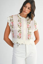 Load image into Gallery viewer, NEWEST ARRIVAL Pink Floral Jacquard Knit Sweater Vest
