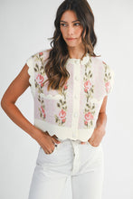 Load image into Gallery viewer, NEWEST ARRIVAL Pink Floral Jacquard Knit Sweater Vest
