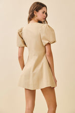 Load image into Gallery viewer, NEWEST ARRIVAL Cream Puff Sleeve Button Front Dress
