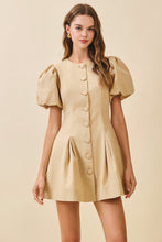Load image into Gallery viewer, NEWEST ARRIVAL Cream Puff Sleeve Button Front Dress
