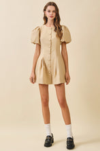 Load image into Gallery viewer, NEWEST ARRIVAL Cream Puff Sleeve Button Front Dress
