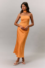 Load image into Gallery viewer, NEWEST ARRIVAL Orange Polka Dot Scarf Top Maxi Skirt Set
