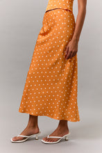 Load image into Gallery viewer, NEWEST ARRIVAL Orange Polka Dot Scarf Top Maxi Skirt Set
