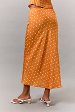 Load image into Gallery viewer, NEWEST ARRIVAL Orange Polka Dot Scarf Top Maxi Skirt Set
