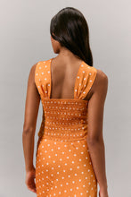 Load image into Gallery viewer, NEWEST ARRIVAL Orange Polka Dot Scarf Top Maxi Skirt Set
