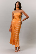 Load image into Gallery viewer, NEWEST ARRIVAL Orange Polka Dot Scarf Top Maxi Skirt Set
