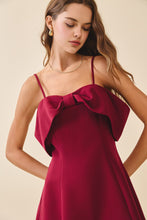 Load image into Gallery viewer, NEWEST ARRIVAL *PREORDER 12/12* Burgundy Oversized Bow Front Dress
