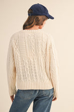 Load image into Gallery viewer, NEWEST ARRIVAL Cream USA Flag Cable Knit Sweater
