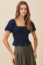 Load image into Gallery viewer, NEWEST ARRIVAL Dark Denim Smocked Shorts Set
