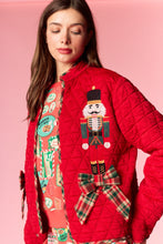 Load image into Gallery viewer, NEWEST ARRIVAL Red Quilted Nutcracker Bow Cardigan
