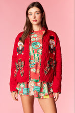 Load image into Gallery viewer, NEWEST ARRIVAL Red Quilted Nutcracker Bow Cardigan
