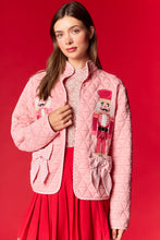 Load image into Gallery viewer, NEWEST ARRIVAL Pink Quilted Nutcracker Bow Cardigan
