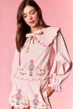 Load image into Gallery viewer, NEWEST ARRIVAL LAST ONE Pink Nutcracker and Rocking Horse Embroidered Shorts Set
