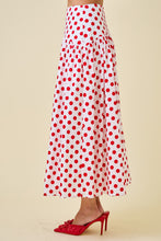 Load image into Gallery viewer, LAST ONE Off White/Red Polka Dot Midi Skirt
