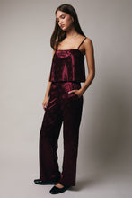 Load image into Gallery viewer, NEWEST ARRIVAL Burgundy Satin Cami Pants Set
