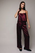Load image into Gallery viewer, NEWEST ARRIVAL Burgundy Satin Cami Pants Set
