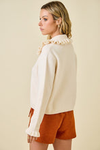 Load image into Gallery viewer, NEWEST ARRIVAL Ivory Ruffle Peter Pan Collar Cardigan

