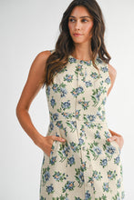 Load image into Gallery viewer, NEWEST ARRIVAL Taupe Blue Floral Jacquard Mini Dress
