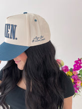 Load image into Gallery viewer, NEWEST ARRIVAL Slate Blue Amen Trucker Hat
