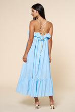 Load image into Gallery viewer, LAST ONE Blue Flower Embroidered Flowy Midi Dress
