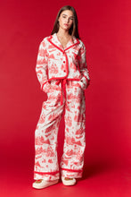 Load image into Gallery viewer, NEWEST ARRIVAL Red Gingerbread Village Christmas Pajamas
