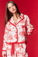 Load image into Gallery viewer, NEWEST ARRIVAL Red Gingerbread Village Christmas Pajamas
