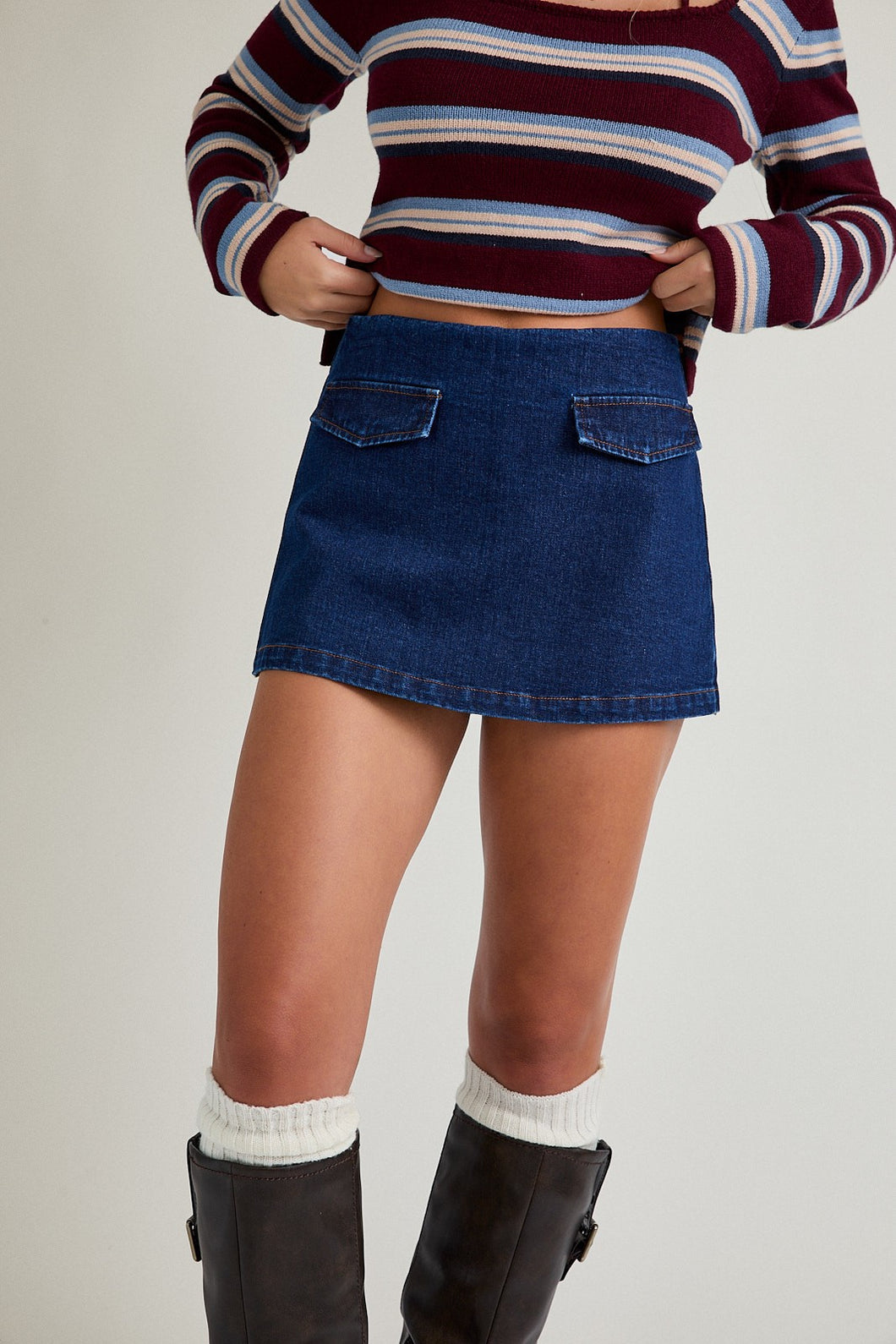 NEWEST ARRIVAL *RESTOCKING 11/30* Dark Denim Mini Skort