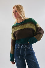 Load image into Gallery viewer, NEWEST ARRIVAL Hunter Green Chunky Knit Crop Sweater
