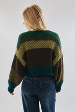 Load image into Gallery viewer, NEWEST ARRIVAL Hunter Green Chunky Knit Crop Sweater
