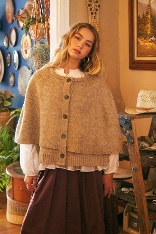 NEWEST ARRIVAL *RESTOCKED* Dark Chocolate or Taupe Brown Overlay Cardigan