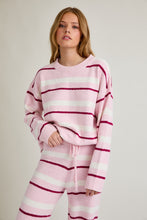 Load image into Gallery viewer, NEWEST ARRIVAL Pink/Red Striped Fuzzy Knit Pants Set
