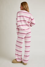 Load image into Gallery viewer, NEWEST ARRIVAL Pink/Red Striped Fuzzy Knit Pants Set
