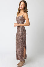 Load image into Gallery viewer, NEWEST ARRIVAL Sequin Animal Print Maxi Dress
