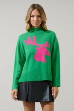 Load image into Gallery viewer, NEWEST ARRIVAL Green/Pink Deer Sweater
