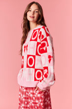 Load image into Gallery viewer, NEWEST ARRIVAL Pink/Red Bow Ho Ho Ho Oversized Sweater
