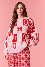 Load image into Gallery viewer, NEWEST ARRIVAL Pink/Red Bow Ho Ho Ho Oversized Sweater
