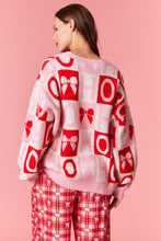 Load image into Gallery viewer, NEWEST ARRIVAL Pink/Red Bow Ho Ho Ho Oversized Sweater
