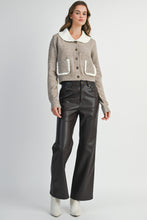 Load image into Gallery viewer, NEWEST ARRIVAL Mocha Brown Peter Pan Collar Cardigan
