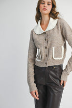 Load image into Gallery viewer, NEWEST ARRIVAL Mocha Brown Peter Pan Collar Cardigan
