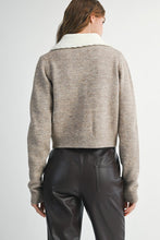Load image into Gallery viewer, NEWEST ARRIVAL Mocha Brown Peter Pan Collar Cardigan
