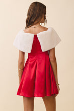 Load image into Gallery viewer, NEWEST ARRIVAL Red Faux Fur Off Shoulder Mini Dress
