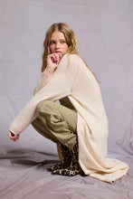 Load image into Gallery viewer, NEWEST ARRIVAL *PREORDER 12/6* Ecru Cream Turtleneck Split Front Sweater Dress
