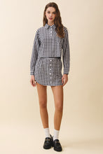 Load image into Gallery viewer, NEWEST ARRIVAL Black Gingham Mini Skirt Set
