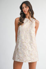 Load image into Gallery viewer, NEWEST ARRIVAL Pink/Gold Floral Jacquard Dress
