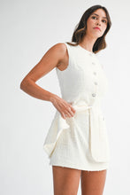 Load image into Gallery viewer, NEWEST ARRIVAL *PREORDER 11/19* Off White Tweed Sleeveless Blazer Dress
