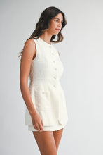 Load image into Gallery viewer, NEWEST ARRIVAL *PREORDER 11/19* Off White Tweed Sleeveless Blazer Dress

