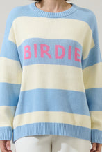 Load image into Gallery viewer, NEWEST ARRIVAL Blue/Cream Striped BIRDIE Golf Sweater

