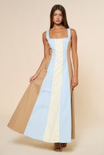 Load image into Gallery viewer, LAST ONE Yellow Color Block Square Neck Maxi Dress
